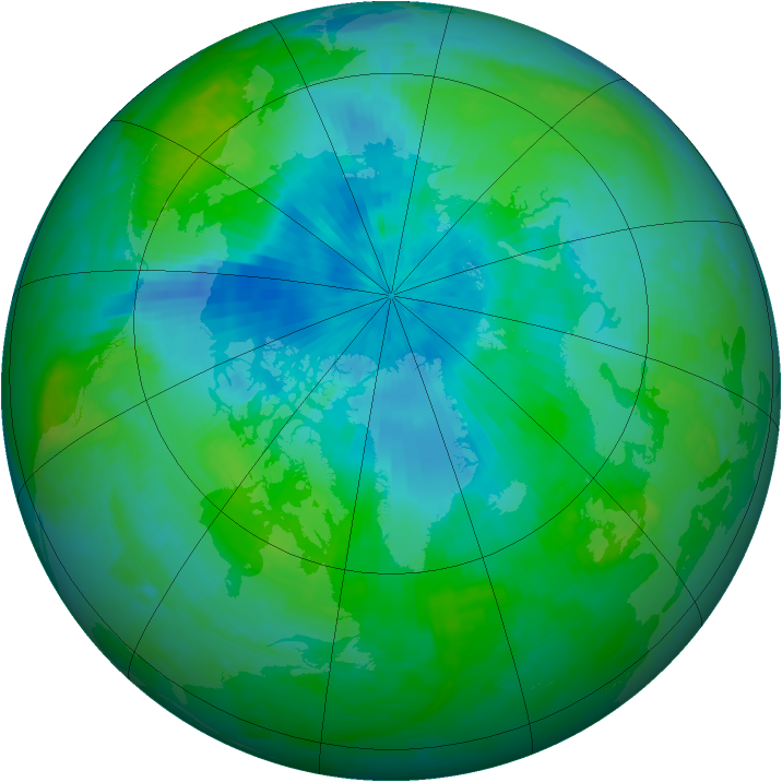 Arctic ozone map for 01 September 2000
